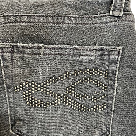 Paige Blue Heights Low Rise Skinny Leg Gray Denim Jeans Womens Size 27 Studded - Picture 10 of 10
